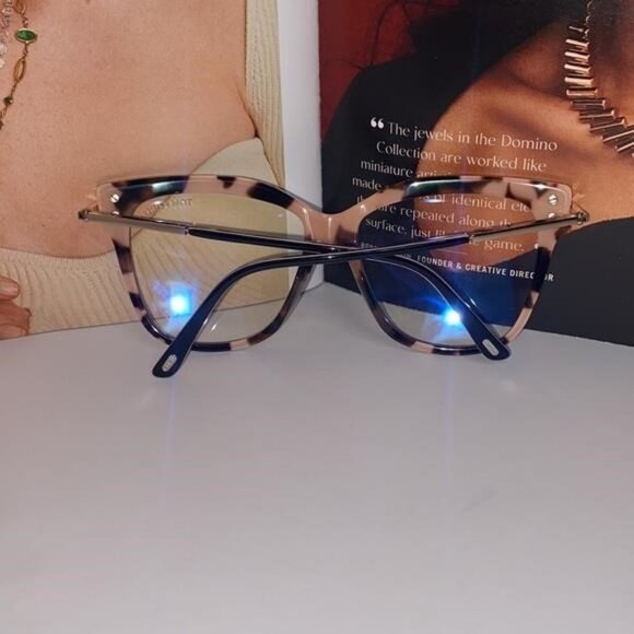 💯- New  - TOM FORD Optical TF5704-B BLack BLUE LIGHT TF5704 TF5704-F-B/0 Ey… - Picture 4 of 15